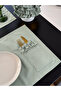 2-Piece Minty Pocketed Linen Ruffle Detailed American Tablecloth/Placemat - 3