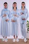 Pregnant and Postpartum Set with Hijab and Breastfeeding Features - 5 Piece Effortt - Blue Color