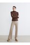 Two Mt Shop Quality Lcw Everyday Brown Ribbed Plain Super Skinny & Extra Slim Long Sleeve Women's B - 2