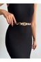Women's Gold Stylish Trouser Belt, Jacket Belt, Dress Belt Size 110 - Width 2.2 cm