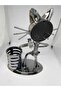 Desk Clock with Cat Figure and Pen Holder - 2