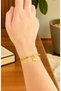 Gold Color Luck Clover Charm Bracelet