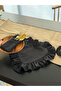 2Li Lune Heart Ruffled Linen Black Placemat / American Service - 6