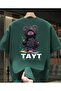 Gothic Teddy Bear and Neon Printed T-Shirt