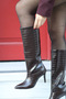 Brown Heeled Crocodile Warm Lining Boots - 6