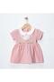 100% Cotton Muslin Fabric Dress with Collar and Embroidery Detail (6-12-18-24 Months) - 2