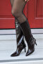 Brown Heeled Crocodile Warm Lining Boots - 2
