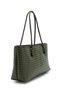 Women's Tote Handbag and Shoulder Bag with Knitted Detail - 3