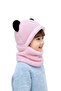 2-4 Years Old Cute Panda Eared Children's Hooded Plush Beanie Welsoft Windproof Neck Collar Beanie - 5