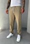 Men's Elastic Waist Khaki Sweatpants Ke-7019