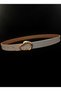 Beige Faux Leather Asymmetrical Gold Buckle Women's Belt – 108 cm Adjustable - Mfr5003