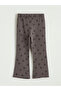 Anthracite Elastic Waist Bow Printed Girls' Spanish Leggings - 4