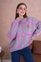 Oversized Teddy Bear Ethnic Patterned Knitwear Sweater Aw25Kz0078 - 6