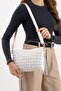 Sanmorris Women's Faux Leather Mosaic Pattern Adjustable Crossbody and Hand Strap Portfolio, Clutch Bag