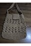 Coiled Patterned Paper Rope Hand-Knitted Shoulder Bag