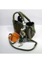 Khaki 3-Compartment Scarf Detail Stylish Women's Bag - 8