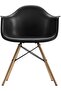 Slino Eames 1 Round White Dining Table + 2 Black Daw Chairs Wood Dining Set - 3