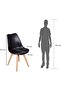 Sdino Eames 1 Round White Dining Table + 2 Black Tulip Shell Cushioned Seat Chairs Wood Dining Set - 4