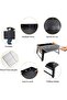 BBQ Barbeque 50x30x24cm Grill Outdoor, Portable Folding Charcoal Barbecue - 3