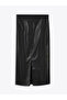 Lcw Vision Black Skin-Fitting Leather Look Women's Skirt - 6