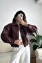 Premium Pb Oversized Bomber Leather Jacket with Elastic Waist