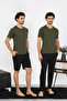 Men's Combed Cotton Khaki 3-Piece Pajama Set - 8
