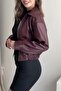Premium Ibiza Oversize Bomber Leather Jacket Burgundy - 3