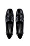 Women's Genuine Leather Black Patent Leather Loafers - 5