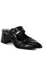 Women Croco Buckle Strap Detail Mules in Black