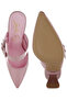 Women Large Buckle Kitten Heel Mules in Pink - 4