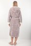 Women's 100% Bamboo Hooded Floral Pattern Dressing Gown – Soft and Warm Home Wear - 3