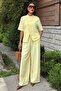 Judge Collar Cross Buttoned Plazzo Trousers Viscon Linen Suit 10209 - 6