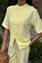 Judge Collar Cross Buttoned Plazzo Trousers Viscon Linen Suit 10209 - 8