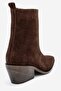 Lexia Brown Suede Genuine Leather Women's Western Boots - 5