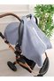 Stroller Cover with Zipper, Single Layer Pique, Navy Blue Color, Newborn Baby Products - 3
