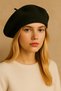 Women's Black Knitwear French Beret – Soft Textured Winter Model