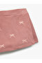 Velvet Shorts Skirt with Bow Embroidery and Elastic Waist - 3