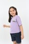 Girl's Printed Asymmetrical T-Shirt with Crew Neck and Short Sleeves - 2