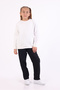 Boy's Sweatshirt Crew Neck 3-Thread Fleece-Lined Basic Girl's Sweatshirt 5-14 Years Old Ecru