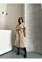 Trench Coat with Belt and Sash, Buttoned Stylish Comfortable Everyday Outfit, Spring Autumn Trench Coat - 5