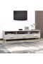 TV Cabinet HAMAR White 158x40x40 cm Solid Wood Pine - 6