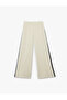 Raised Modal Fabric Wide Leg Sweatpants with Stripe Detail on the Sides - 3