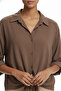 Women's Classic Collar Tie Long Sleeve Flowy Shirt 26Krb50957 - 2
