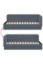 Corner Bed Frame Dark Grey 90 x 200 cm Velvet - 8
