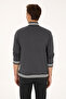 Men's Regular Fit Gray Zippered Knitted Cardigan 50309985-Vr024 - 5