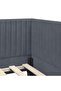 Corner Bed Frame with Headboard Dark Grey 90 cm x 200 cm Velvet - 7