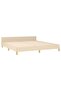 Bed Frame without Mattress Cream 180x200 cm Super King Fabric - 2