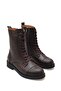 Lara Genuine Leather Brown Lace-Up Women's Boots - 3