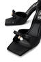 Woman. Black Satin Heeled Shoes - 4