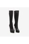 Genuine Leather Women's Black Heeled Boots 18 - 3